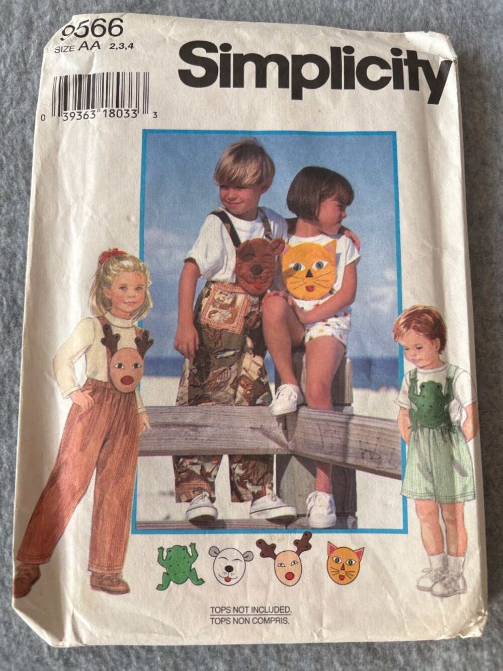 Simplicity 9566 Childs Overalls Size 2 3 4 5 6 Uncut Sewing Pattern